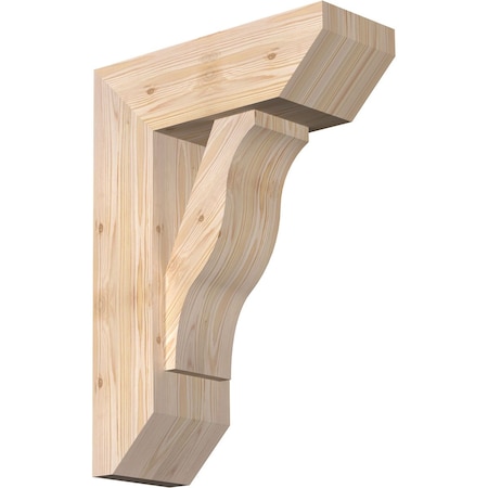 Ekena Millwork Funston Slat Smooth Bracket w/ Offset Brace, Douglas Fir, 7 1/2"W x 20"D x 28"H BKT0806X20X28FST06SDF
